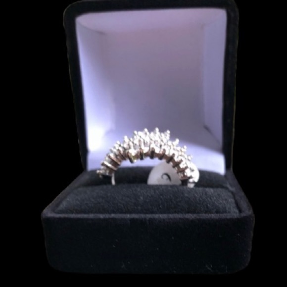 STERLING SILVER WHITE SAPPHIRE 3 WAVES - Picture 6 of 8